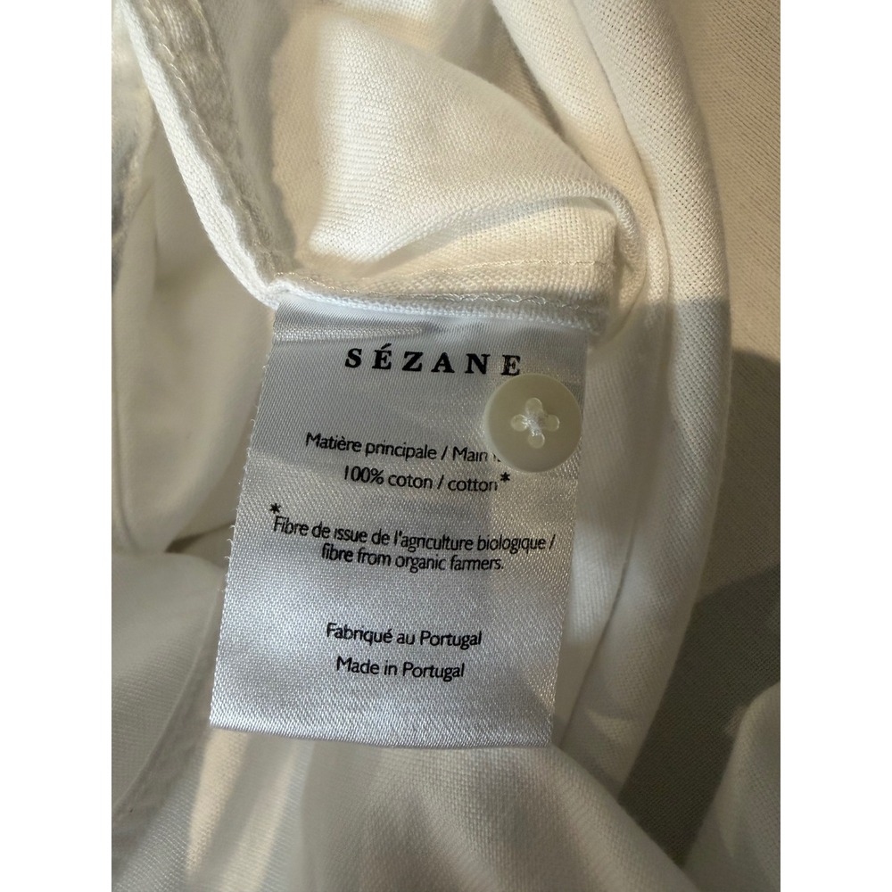 Sezane Tomboy Shirt White Organic Cotton Button Down Long Sleeve Top FR 34 US 2 - Picture 4 of 8